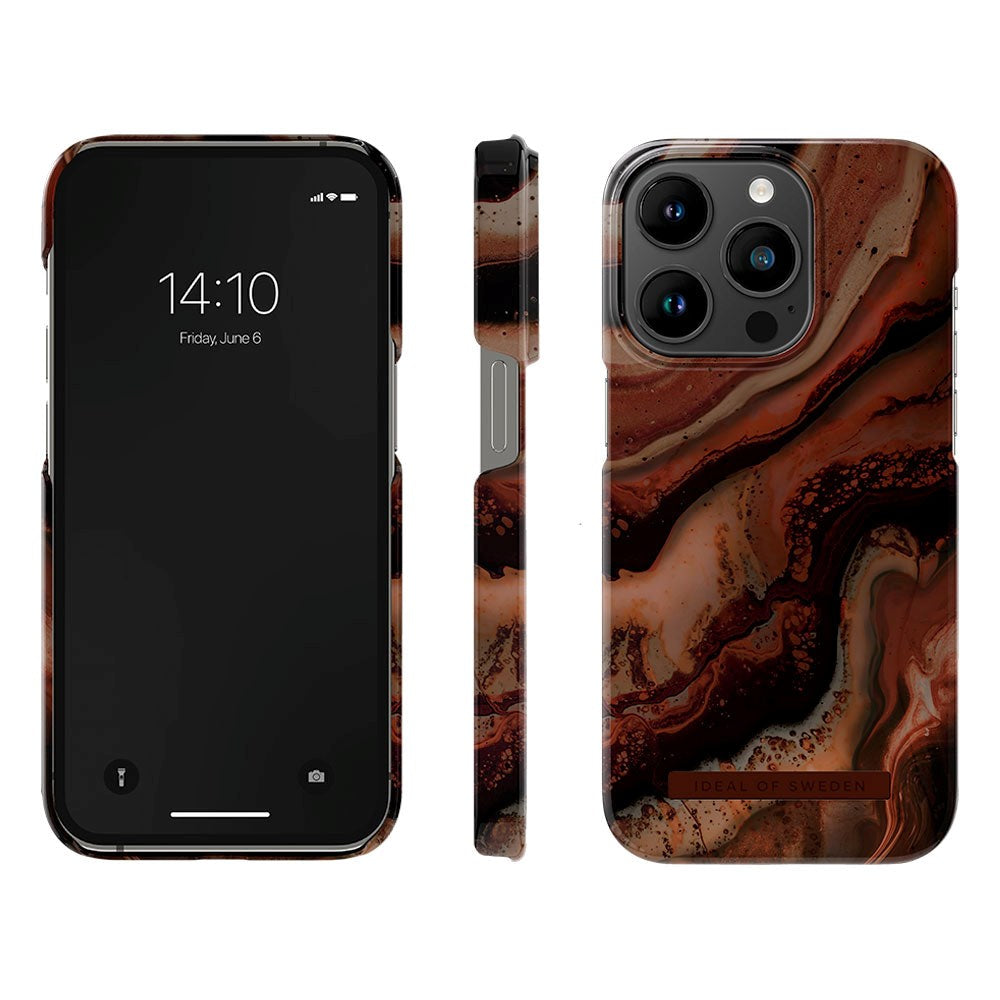 iDeal Of Sweden iPhone 14 Pro Fashion Skal - Dark Amber Marble