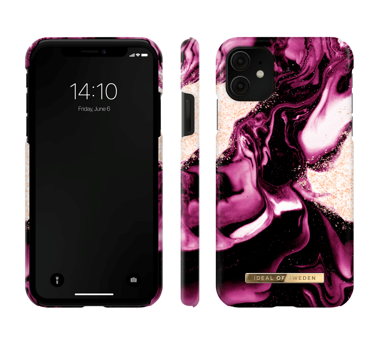 iPhone 11 iDeal of Sweden Fashion Skal - Golden Ruby Marble