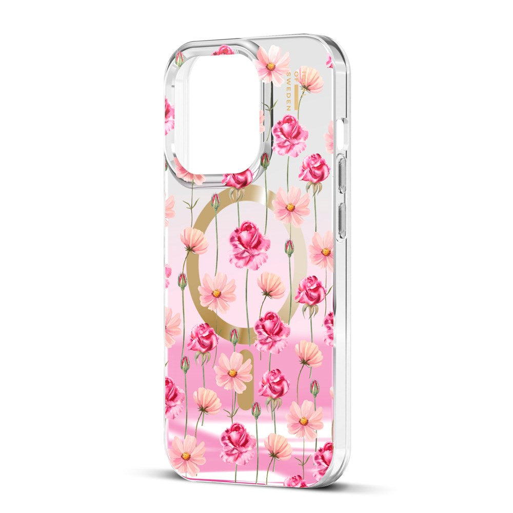iPhone 15 Pro iDeal Of Sweden Mirror Skal - MagSafe Kompatibel - Rose Blush Floral