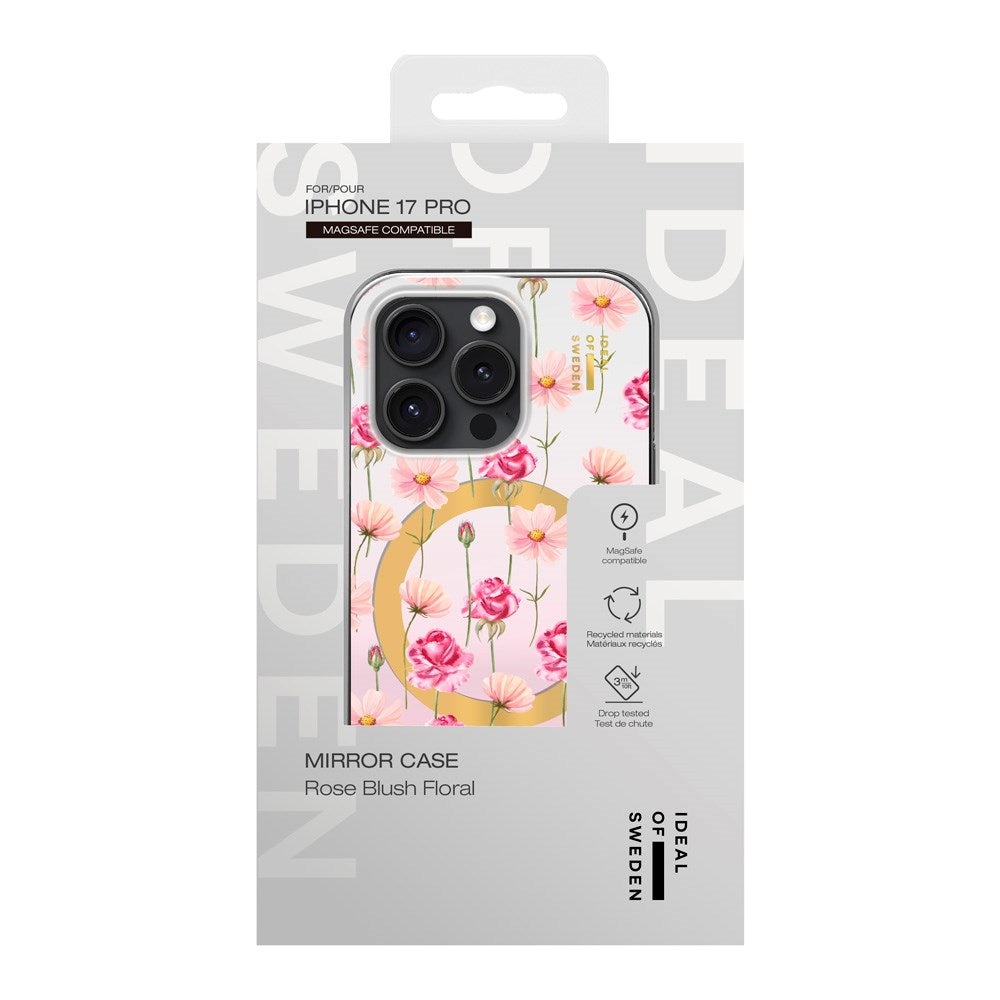 iPhone 17 Pro iDeal Of Sweden Mirror Skal - MagSafe Kompatibel - Rose Blush Floral