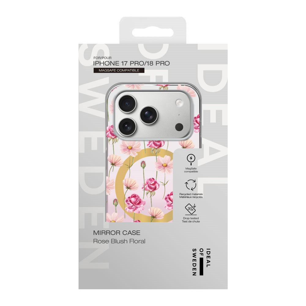 iPhone 18 Pro / 17 Pro iDeal Of Sweden Mirror Skal - MagSafe Kompatibel - Rose Blush Floral