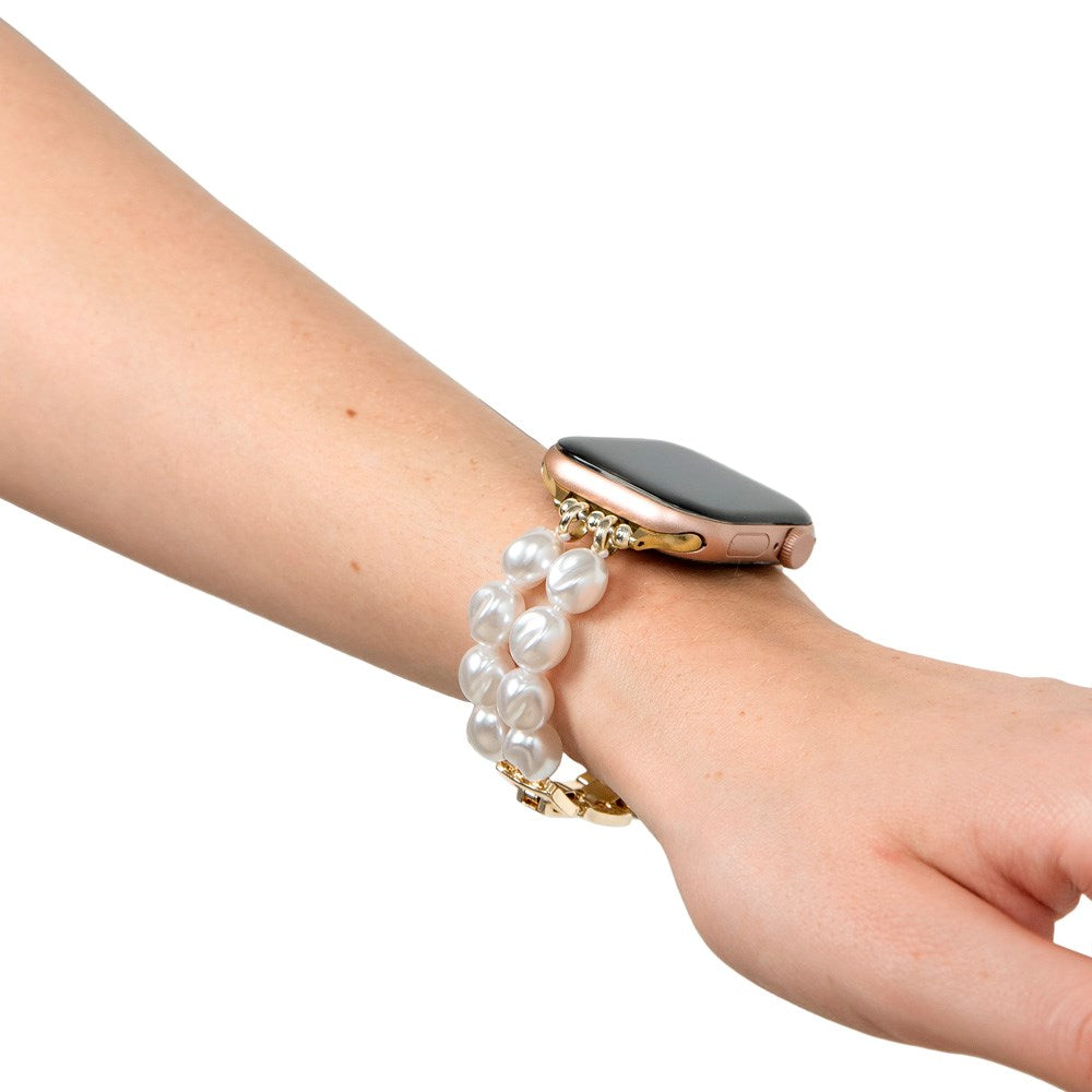 Apple Watch (42/44/SE/45/46/49mm) iDeal of Sweden Resinarmband - Classy White Pearl