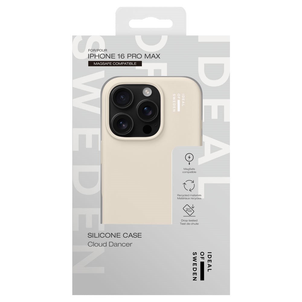 iPhone 16 Pro Max iDeal Of Sweden Silicone Skal - MagSafe Kompatibel - Cloud Dancer