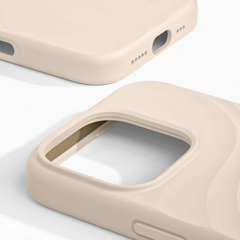 iPhone 16 Pro iDeal of Sweden Soft Swirl Silicone Skal - MagSafe Kompatibel - Cloud Dancer