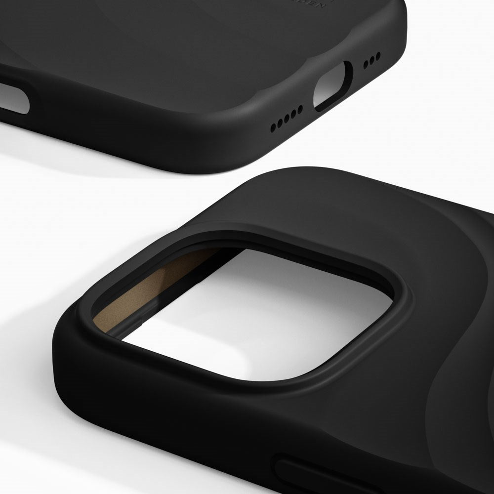 iPhone 16 Pro iDeal of Sweden Soft Swirl Silicone Skal - MagSafe Kompatibel - Velvet Black