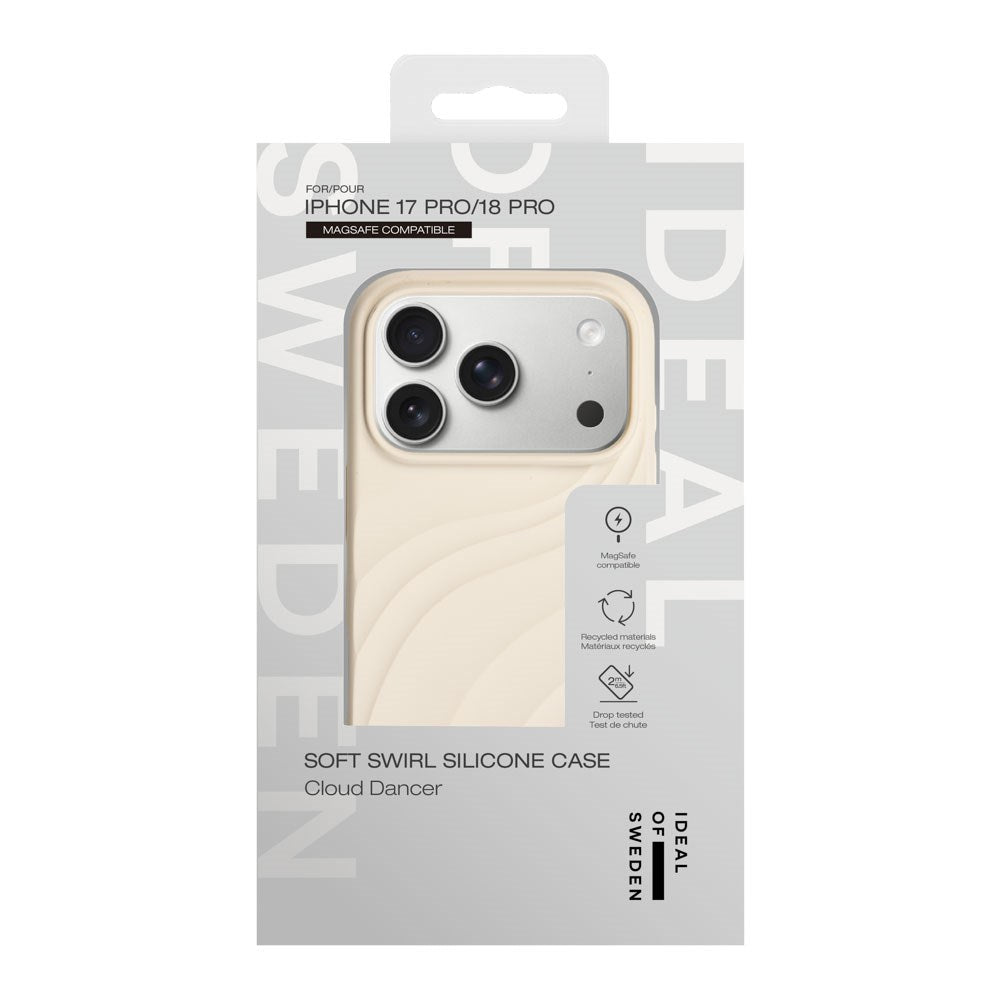 iPhone 18 Pro / 17 Pro iDeal of Sweden Soft Swirl Silicone Skal - MagSafe Kompatibel - Cloud Dancer