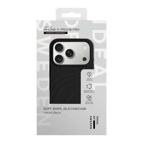 iPhone 18 Pro / 17 Pro iDeal of Sweden Soft Swirl Silicone Skal - MagSafe Kompatibel - Velvet Black