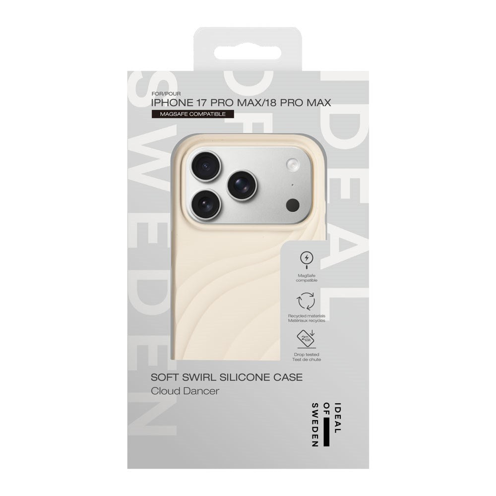 iPhone 18 Pro Max / 17 Pro Max iDeal of Sweden Soft Swirl Silicone Skal - MagSafe Kompatibel - Cloud Dancer