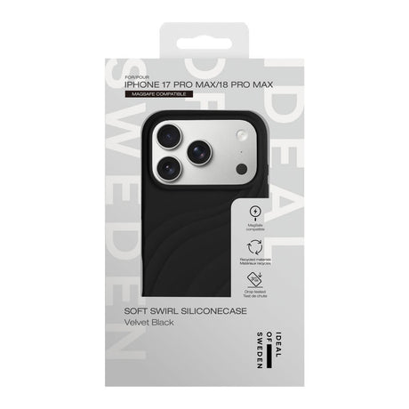 iPhone 18 Pro Max / 17 Pro Max iDeal of Sweden Soft Swirl Silicone Skal - MagSafe Kompatibel - Velvet Black