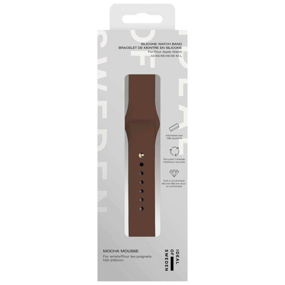 Apple Watch (42/44/SE/45/46/49mm) iDeal of Sweden Silikonarmband - Storlek M/L - Mocha Mousse