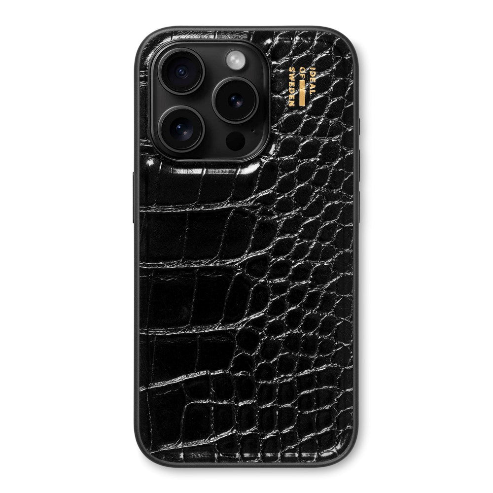 iPhone 14 Pro iDeal Of Sweden Vegan Leather Skal - Black Croco