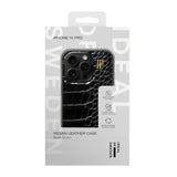 iPhone 14 Pro iDeal Of Sweden Vegan Leather Skal - Black Croco