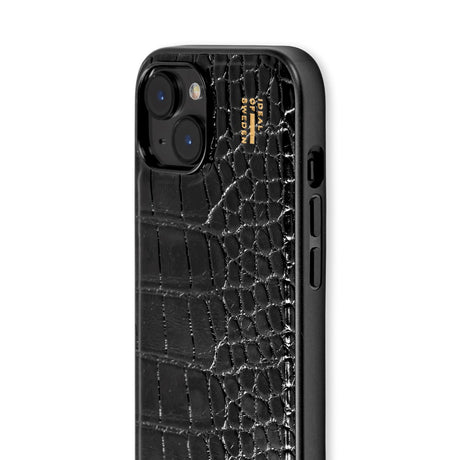 iPhone 15 iDeal Of Sweden Vegan Leather Skal - Black Croco