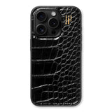 iPhone 15 Pro iDeal Of Sweden Vegan Leather Skal - Black Croco