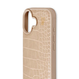 iPhone 16 iDeal Of Sweden Vegan Leather Skal - Warm Beige Croco