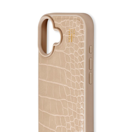 iPhone 16 iDeal Of Sweden Vegan Leather Skal - MagSafe Kompatibel - Warm Beige Croco