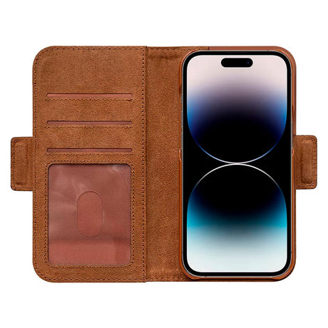 iPhone 14 Key Nordfjord Slim Wallet Plånboksfodral - Brun