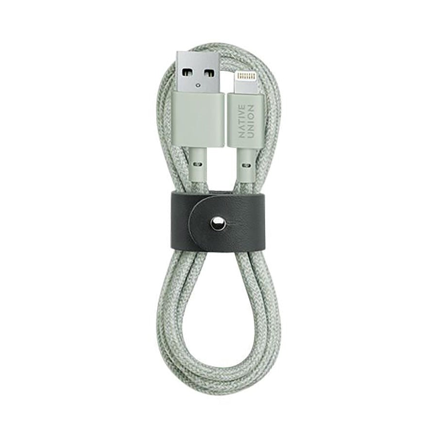 Native Union Belt Kabel USB-A till Lightning med Läderspänne 1.2 meter - Sage