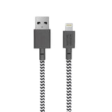 Native Union Belt Kabel USB-A till Lightning med Läderspänne 1.2 meter - Zebra