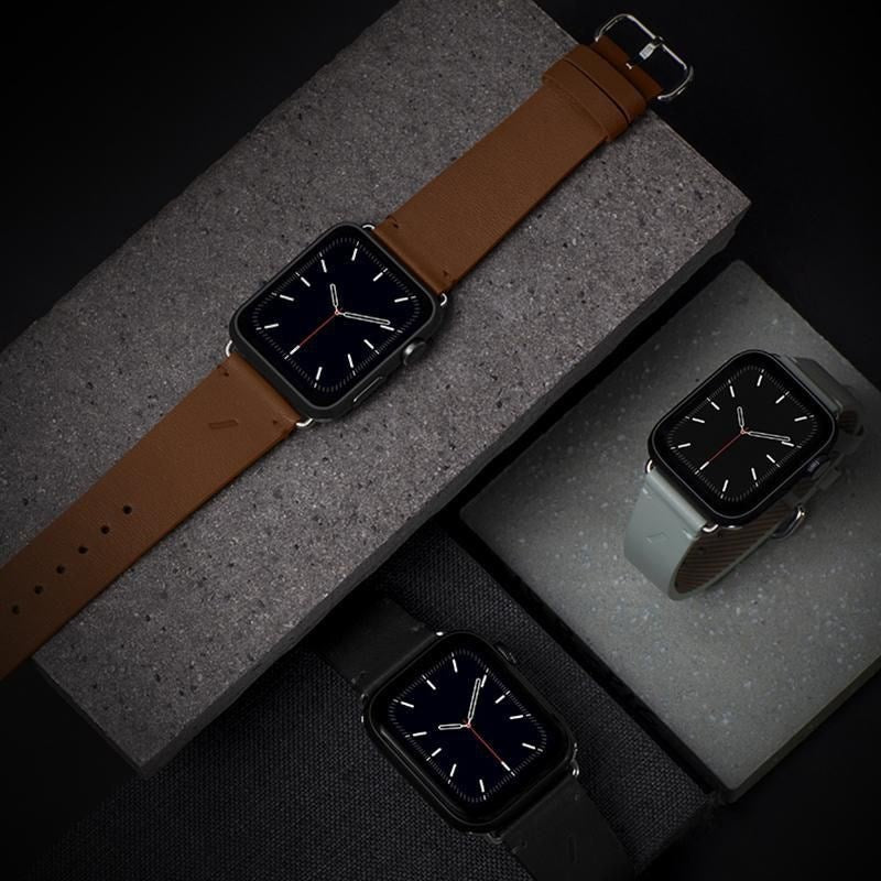 Apple Watch (42/44/SE/45/46/49mm) Native Union Classic Rem - Äkta Läder - Brun