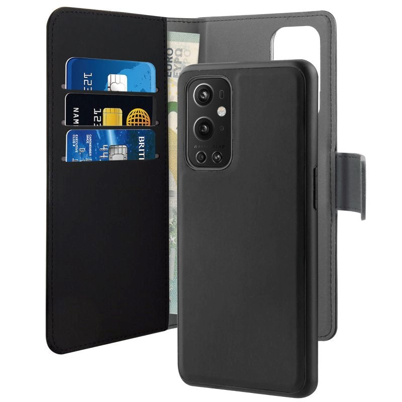 OnePlus 9 Pro Case puro plånbok avtagbar 2-i-1-Svart