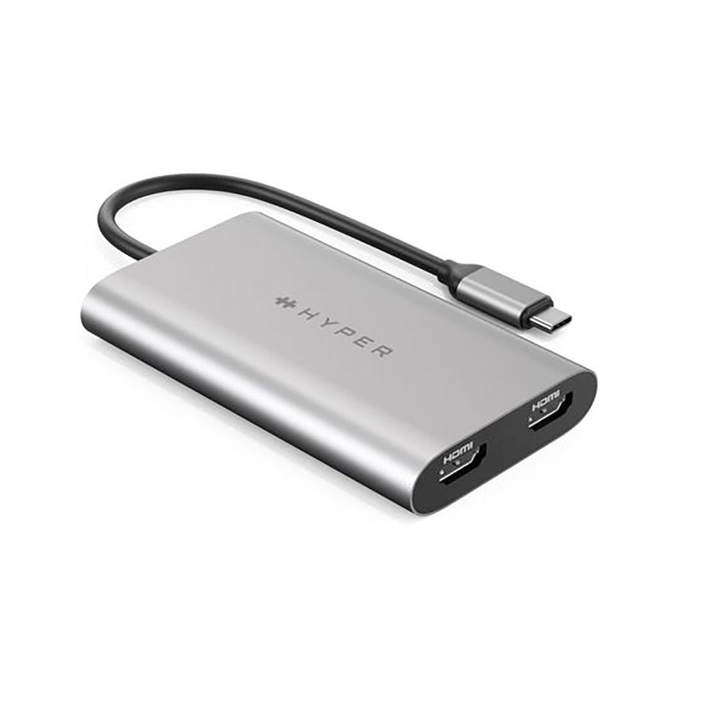 Hyperdrive USB-C till 2 x HDMI Adapter - Silver