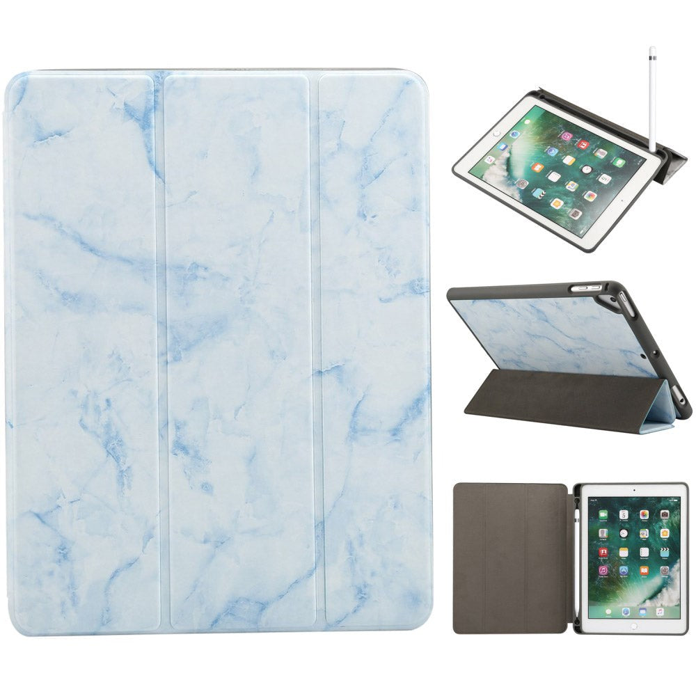 iPad Fodral - Sindal Marble Series Total Protection Fodral - Misty Blue Marmor