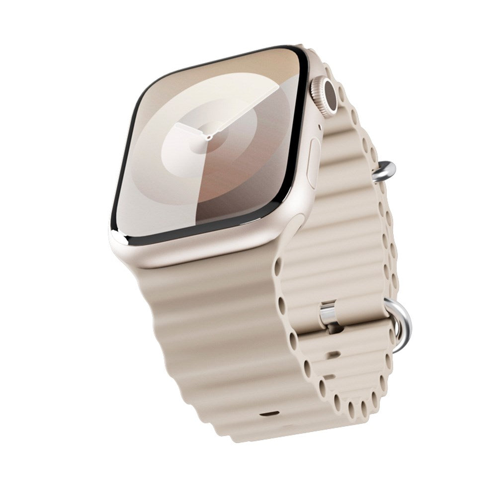 Apple Watch (42/44/SE/45/46/49mm) Epico Ocean Silikon Armband - Gräddvit