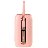 Joyroom JR-L012 Powerbank 22,5W USB-C PD m. Inbyggd USB-C & Lightning-kabel - 10000 mAh - Rosa