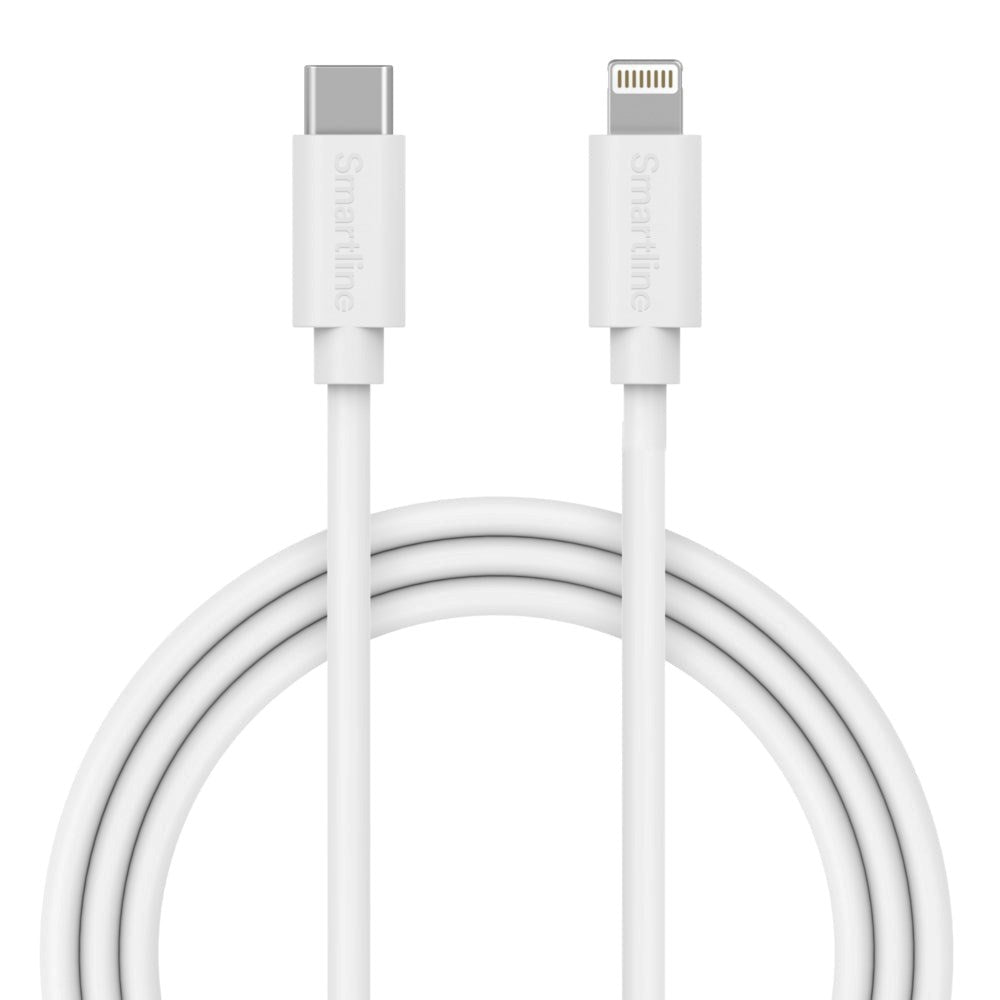 Smartline (3A/15W) USB-C till Lightning Cable 2 m. - Vit