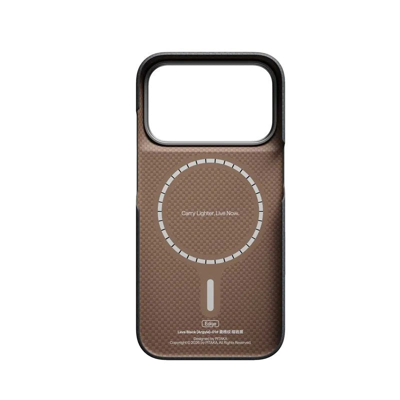 iPhone 18 Pro / 17 Pro Pitaka Edge Skal - MagSafe Kompatibel - Lava Black