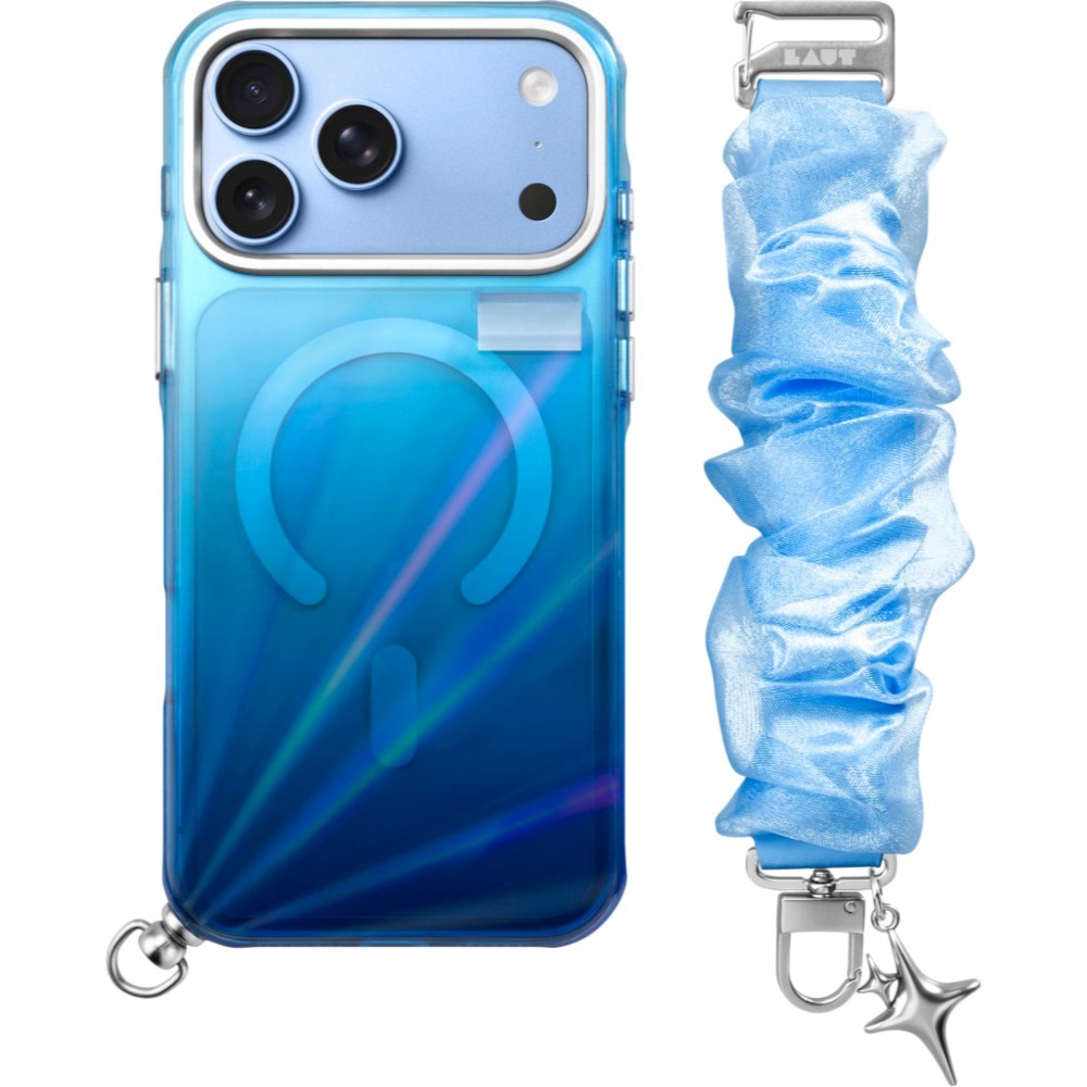 iPhone 18 Pro Max / 17 Pro Max LAUT NOVA GLOW Skal med Rem och Stjärncharm - MagSafe Kompatibel - Blå