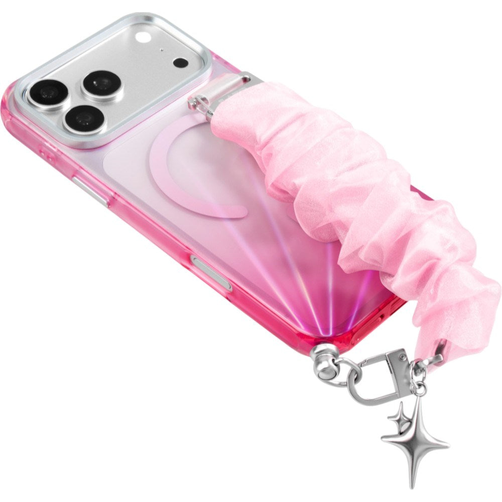 iPhone 18 Pro / 17 Pro LAUT NOVA GLOW Skal med Rem och Stjärncharm - MagSafe Kompatibel - Rosa