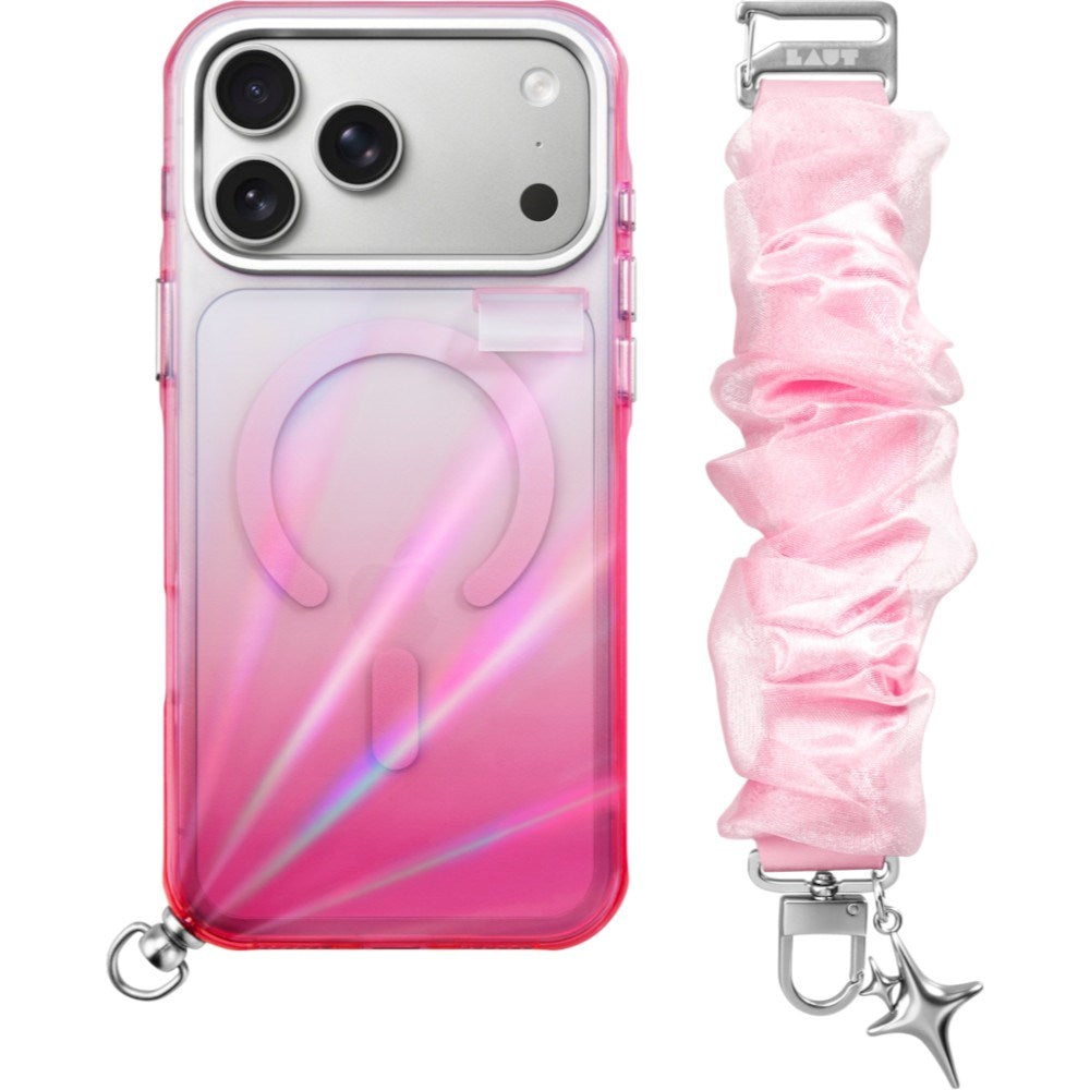 iPhone 18 Pro Max / 17 Pro Max LAUT NOVA GLOW Skal med Rem och Stjärncharm - MagSafe Kompatibel - Rosa