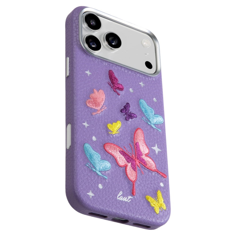 iPhone 18 Pro Max / 17 Pro Max LAUT TWINE EDGE Skal med Rem - MagSafe Kompatibel - Lilac Butterfly