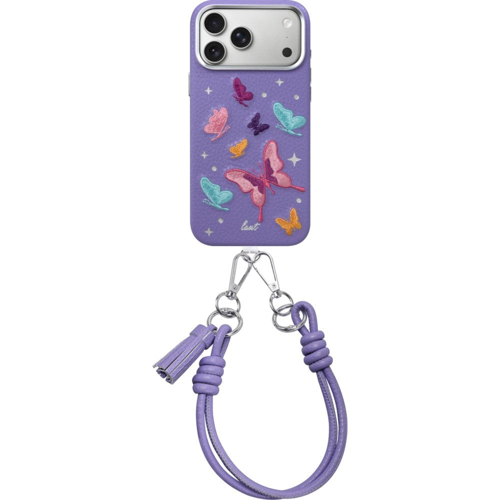 iPhone 18 Pro Max / 17 Pro Max LAUT TWINE EDGE Skal med Rem - MagSafe Kompatibel - Lilac Butterfly