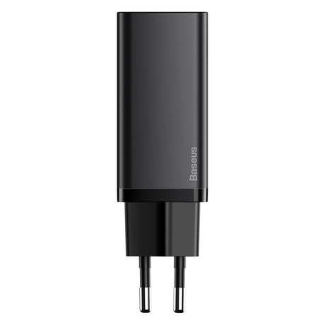 Baseus 65W GaN² Lite PD Väggladdare USB-C och USB-A - Svart