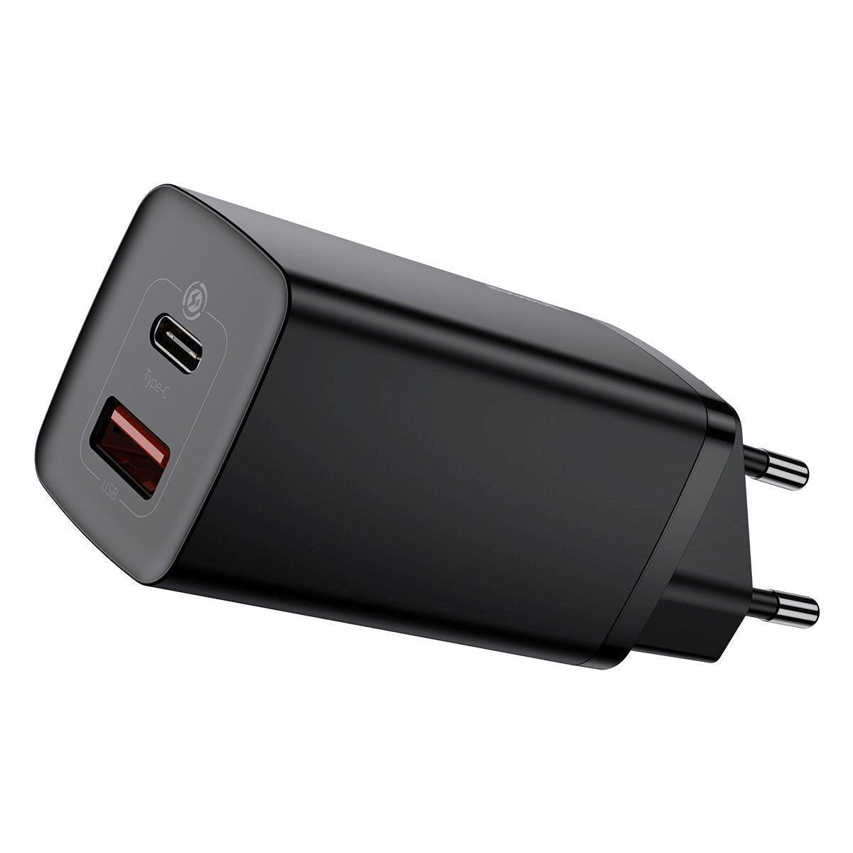 Baseus 65W GaN² Lite PD Väggladdare USB-C och USB-A - Svart