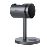 Aukey MagFusion 3-i-1 15W Trådlös Laddare för Smartphone / Apple Watch / AirPods - MagSafe / Qi2 Kompatibel - Grå