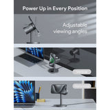 Aukey MagFusion 3-i-1 15W Trådlös Laddare för Smartphone / Apple Watch / AirPods - MagSafe / Qi2 Kompatibel - Grå