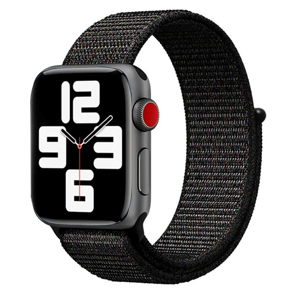 Apple Watch (42/44/SE/45/46/49mm) Lippa Nylonrem - Svart