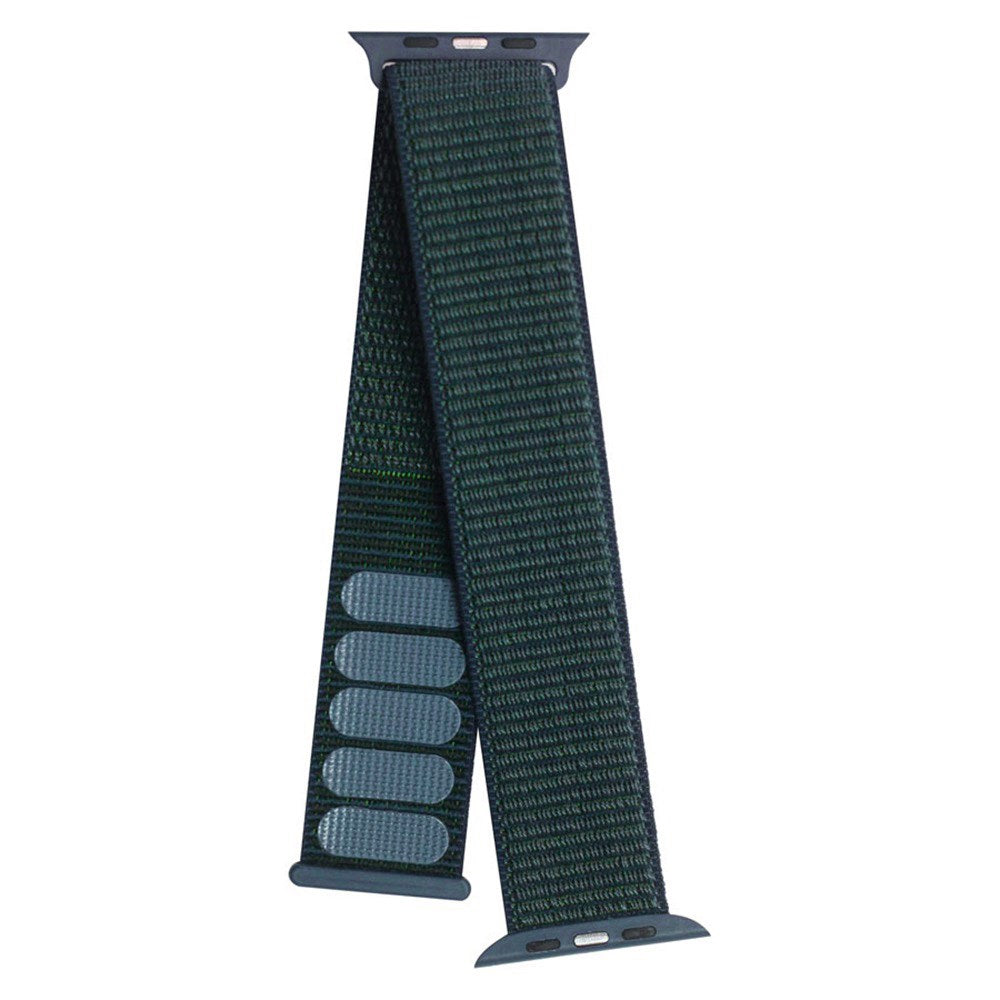 Apple Watch (38/40/SE/41/42mm) Lippa Nylonrem - Blågrön