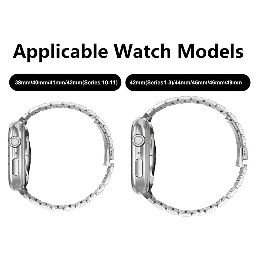 Lippa Apple Watch (38/40/SE/41/42mm) Armband i Rostfritt Stål - Silver
