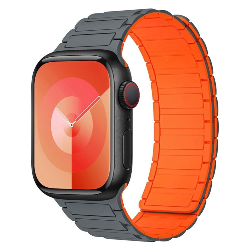 Apple Watch (42/44/45/46/49 mm) Lippa Magnetisk Silikonrem - Grå