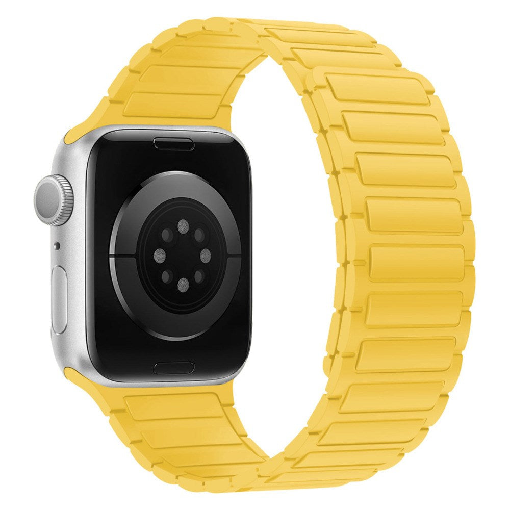 Apple Watch (42/44/45/46/49 mm) Lippa Magnetisk Silikonrem - Gul