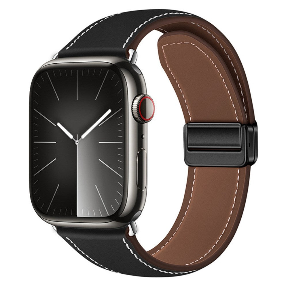 Apple Watch (38/40/41/42 mm) Lippa Magnetisk Klockarmband i Konstläder - Svart