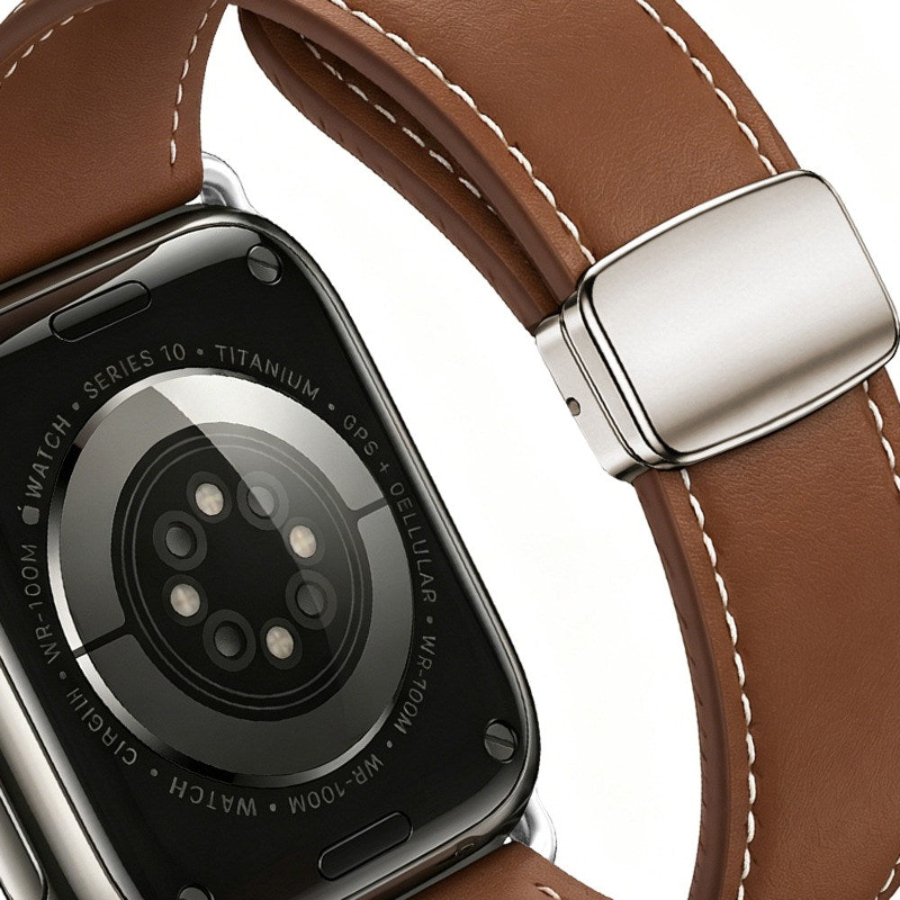 Apple Watch (38/40/41/42 mm) Lippa Magnetisk Klockarmband i Konstläder - Brun