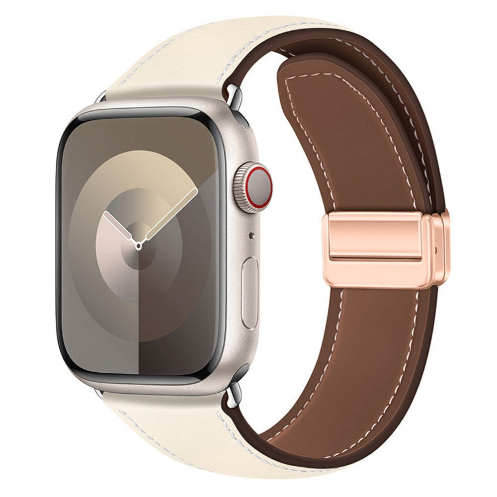 Apple Watch (38/40/41/42 mm) Lippa Magnetisk Klockarmband i Konstläder - Beige