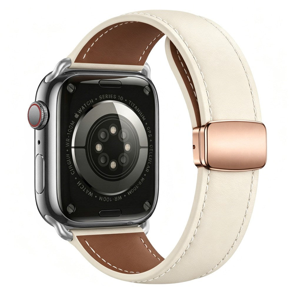 Apple Watch (38/40/41/42 mm) Lippa Magnetisk Klockarmband i Konstläder - Beige
