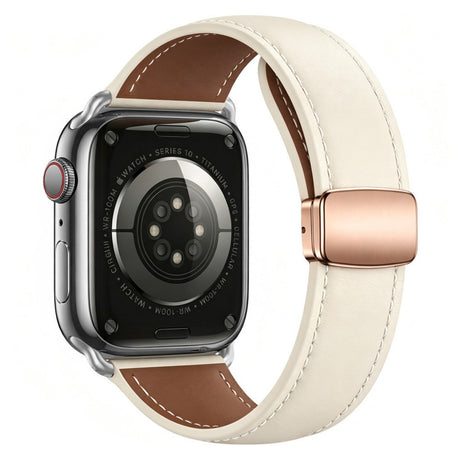 Apple Watch (38/40/41/42 mm) Lippa Magnetisk Klockarmband i Konstläder - Beige